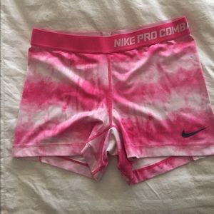 Pink Nike Compression Shorts